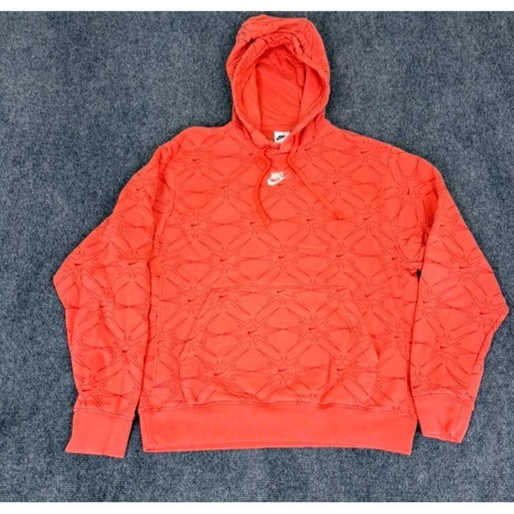 Nike Sportswear Club Hoodie Mens Fleece Lined Magic Ember Pullover Size S